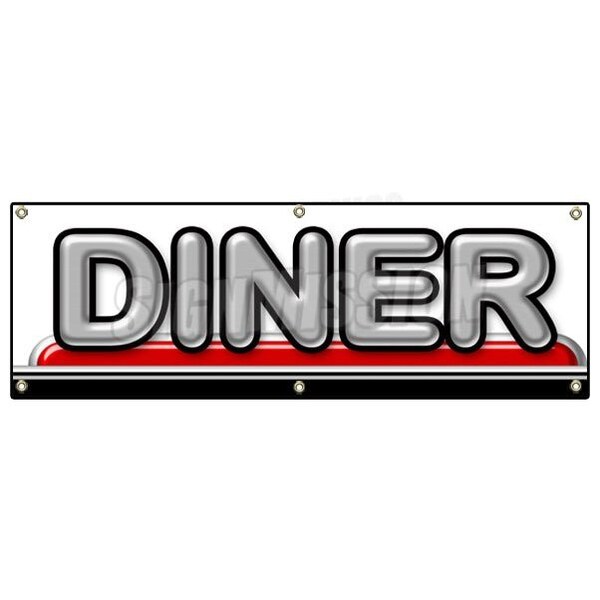 Diner Banner Heavy Duty 13 Oz Vinyl with Grommets Single Sided